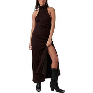 Free People Womens Athea Brown Knit Sleeveless Mock Neck Maxi Dress NWT
